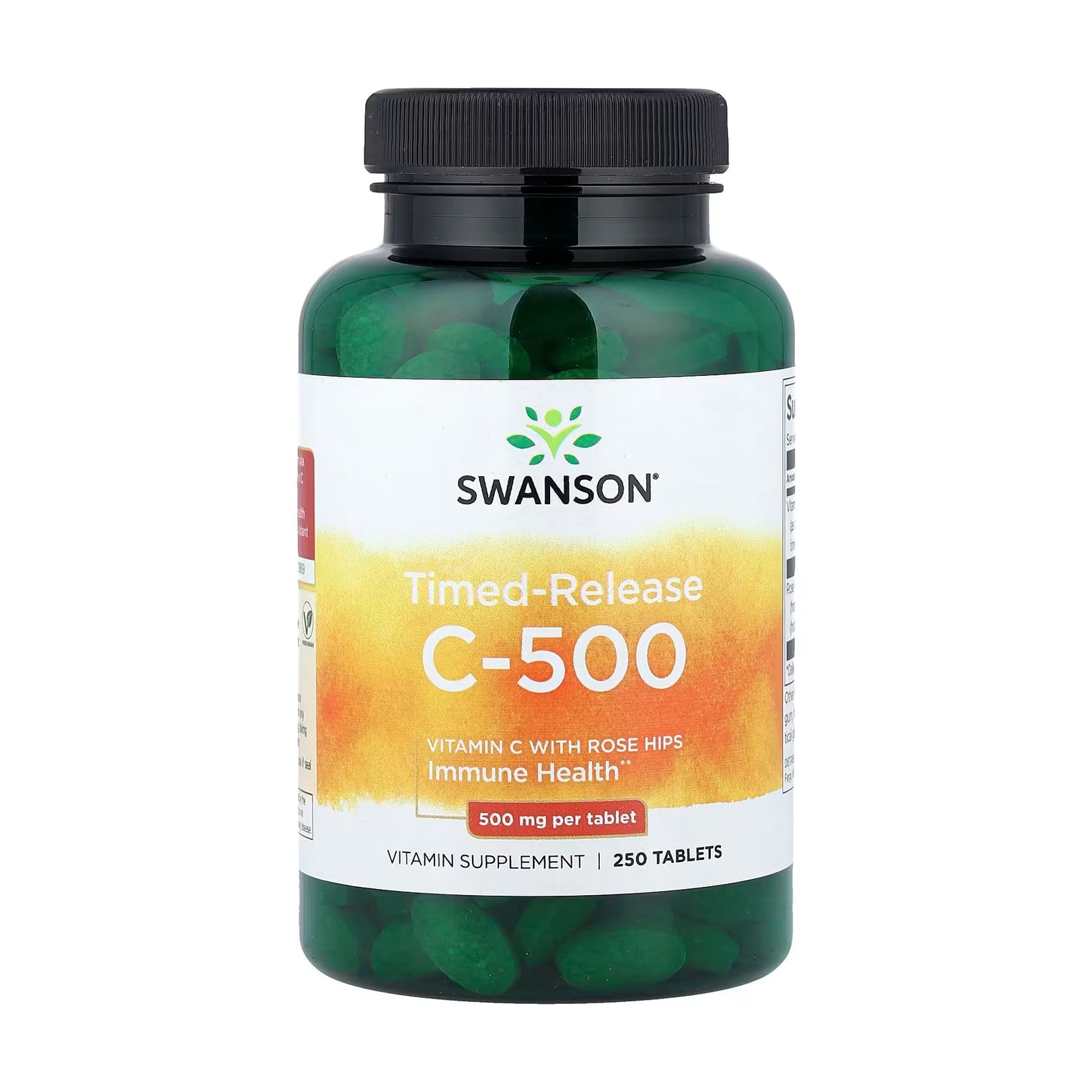 Вітамін С Swanson Timed-Released C-500 Vitamin C with Rose Hips з шипшиною, 500 мг, 250 таблеток